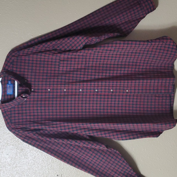 Sir Pendleton Size 3X Tall Wool Button Down Longsleeve Shirt Green Red Plaid USA - Picture 3 of 7